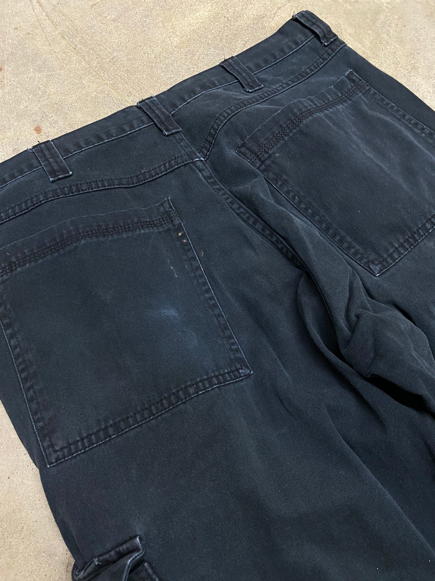 Y2K Wrangler Black Cargo Pants Sz 36x31