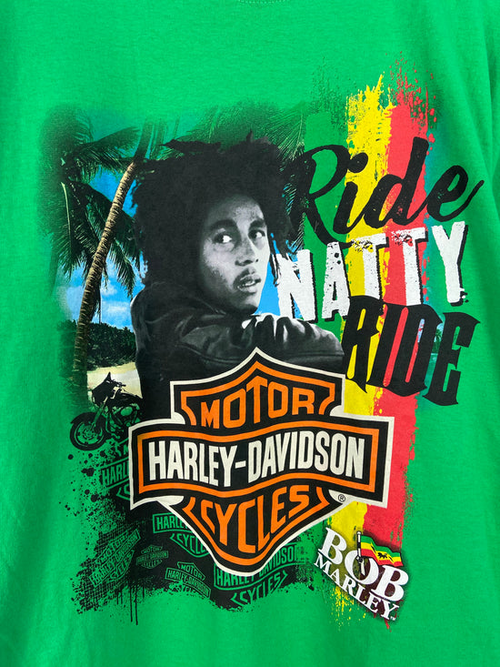 Y2K Bob Marley Harley Davidson T-Shirt Sz XL