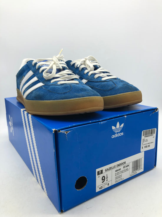 Preowned Adidas Gazelle Indoor Blue Bird Gum Sz 9.5M/11W H06260