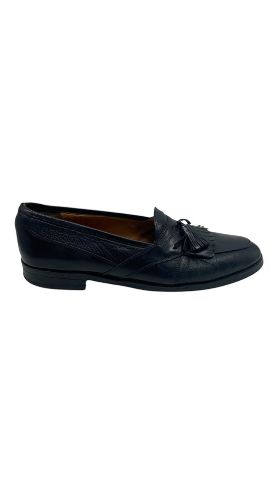 VTG Johnston & Murphy Black Tassel Loafers Sz 10.5M/12W