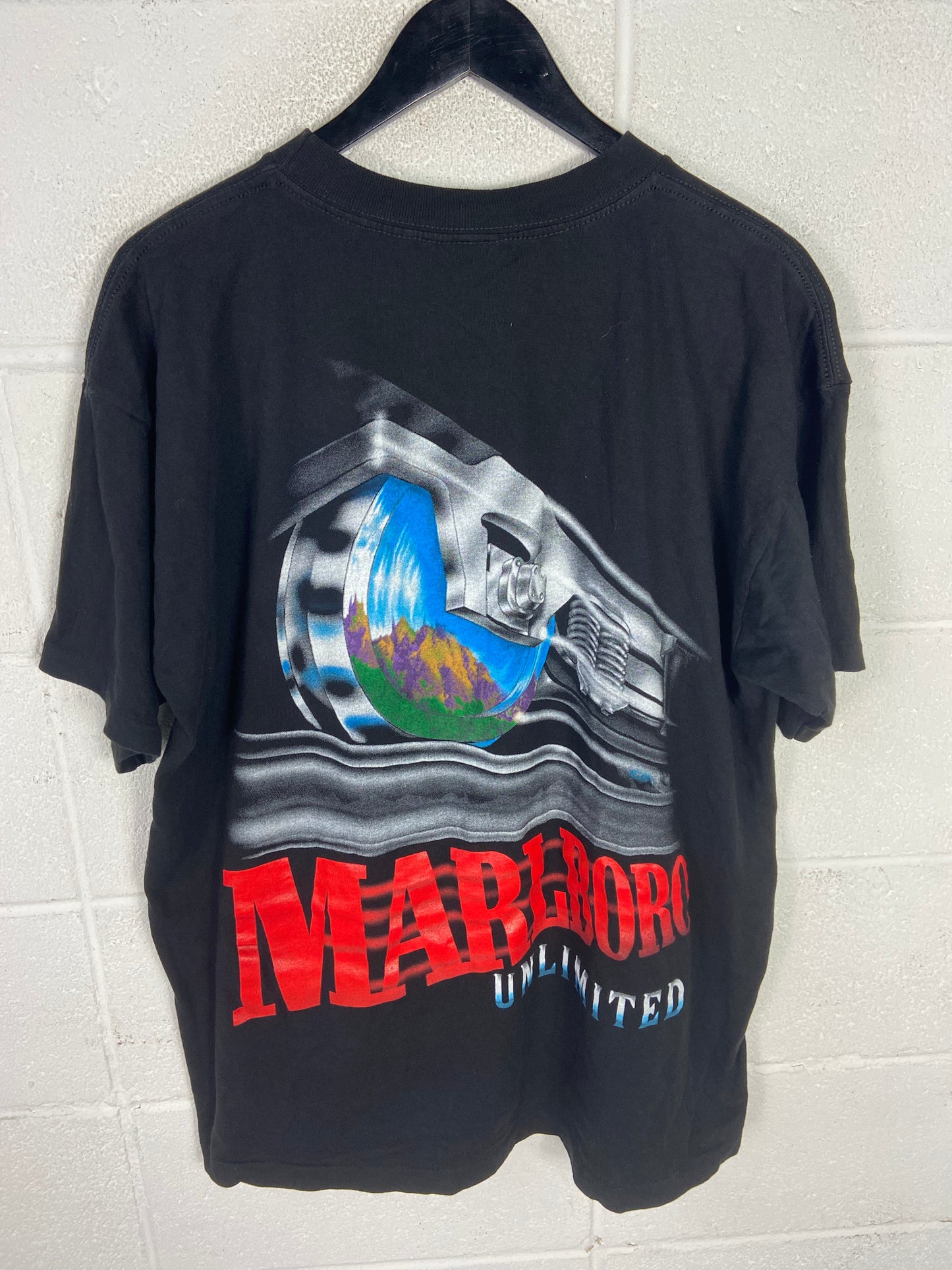 VTG Marlboro Train Big Back Print Pocket Tee Sz XL