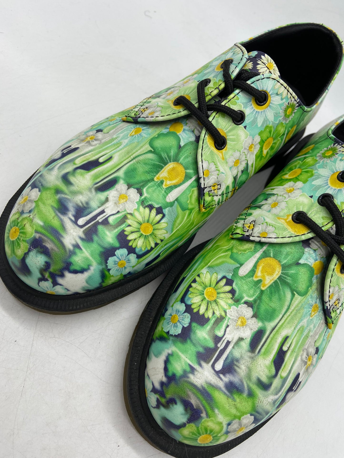 Preowned Wmns Dr. Martens 1461 Pascal Floral Drip Oxford Sz 8W/6.5M