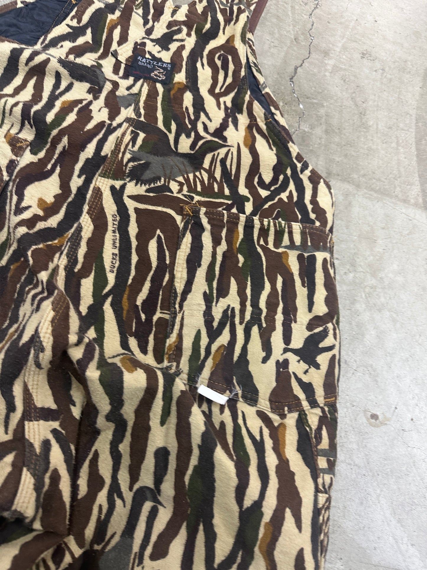 VTG Duck Unlimited Camouflage Overalls Sz 44x32