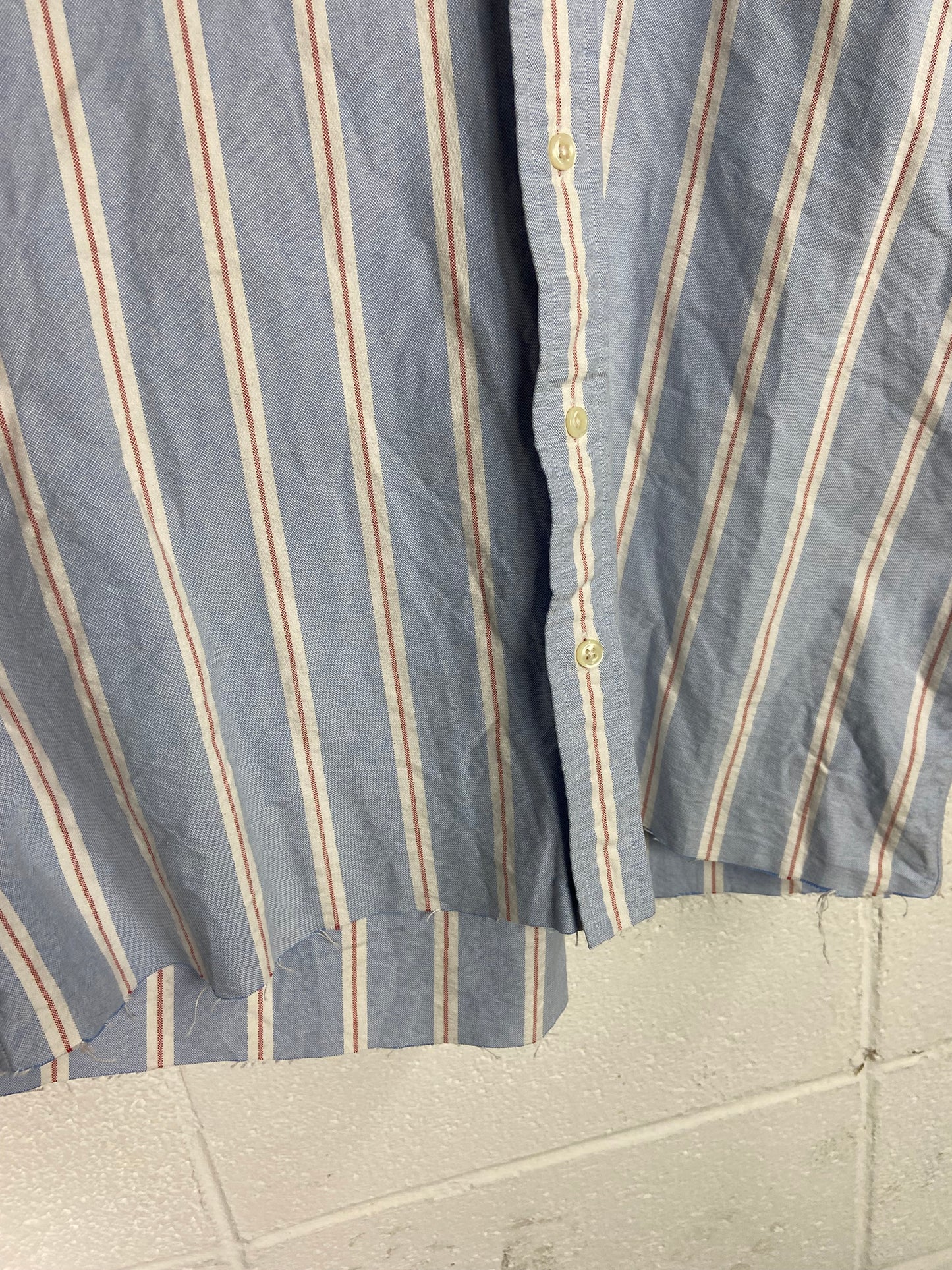 VTG Polo Ralph Lauren Blue Striped Button Up Shirt Sz M/L