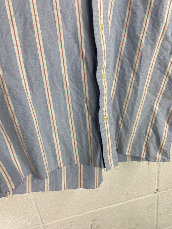 VTG Polo Ralph Lauren Blue Striped Button Up Shirt Sz M/L