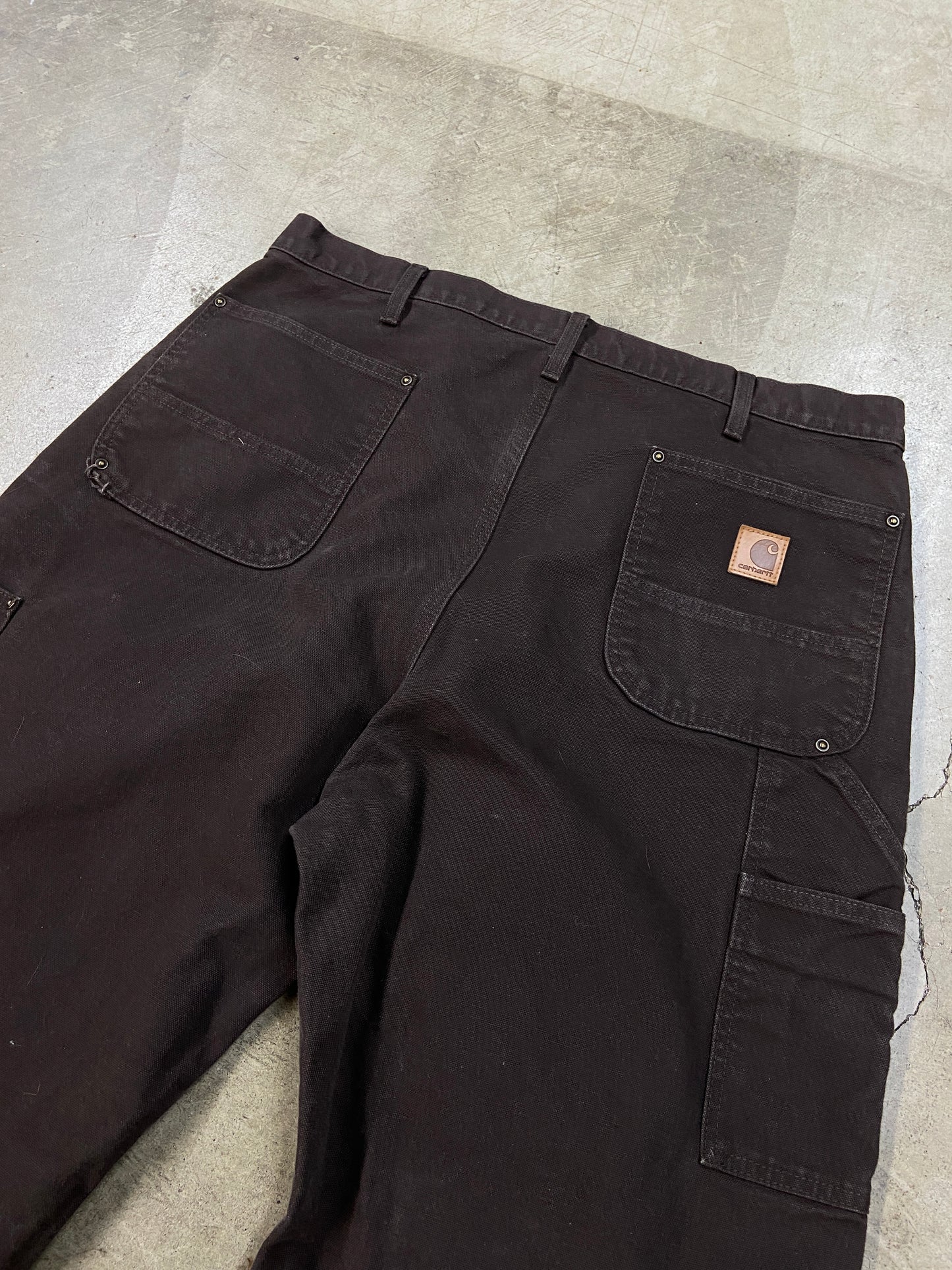 Carhartt Double Knee Brown Work Pants Sz 38x32