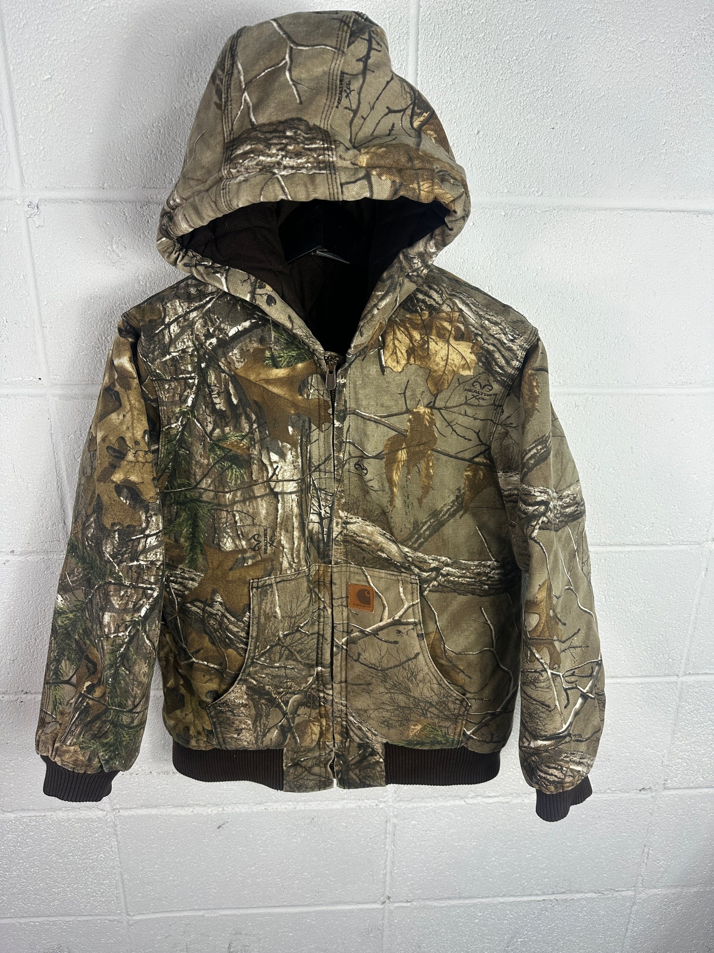 VTG Youth Realtree Camo Carhartt Hooded Jacket Sz Yth L