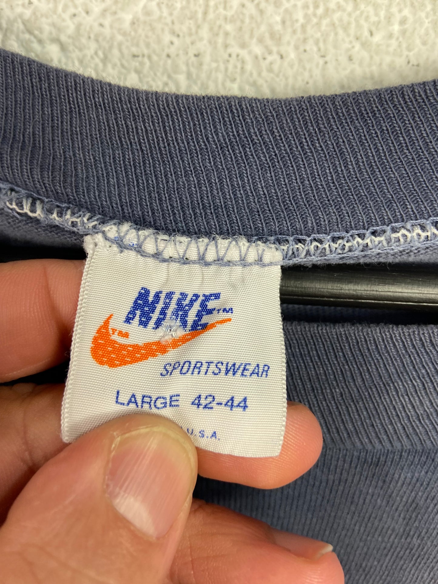 VTG Nike 80's Navy Logo Tee Sz L