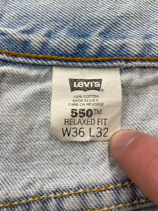 VTG Levi's 550 Light Wash Tapered Denim Jeans Sz 34x32