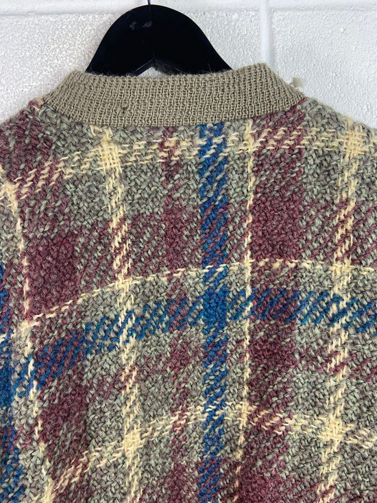 VTG Multicolor Wool Bomber Sweater Sz M