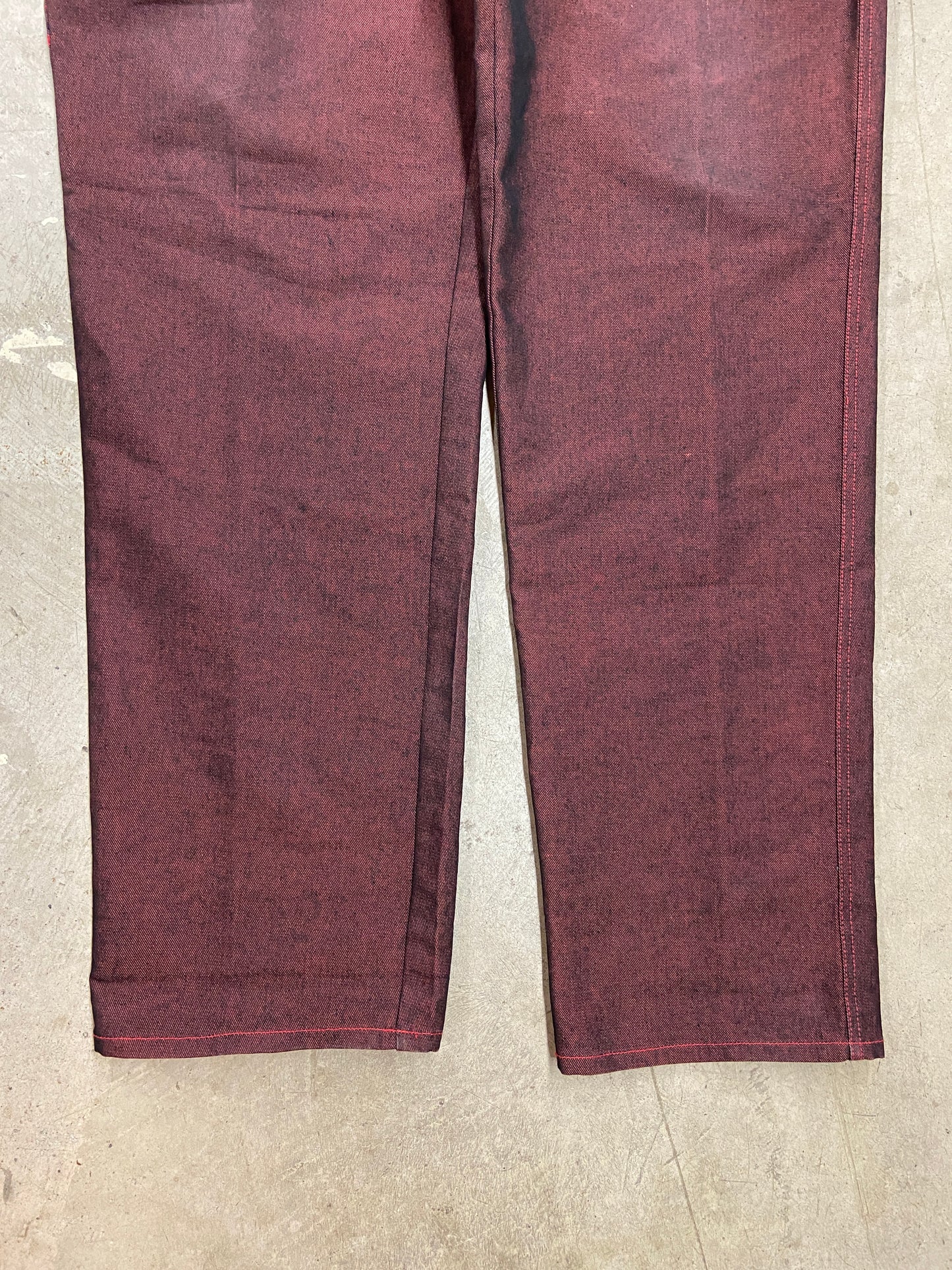 Y2K Webs Red Baggy Carpenter Jeans Sz 40x36