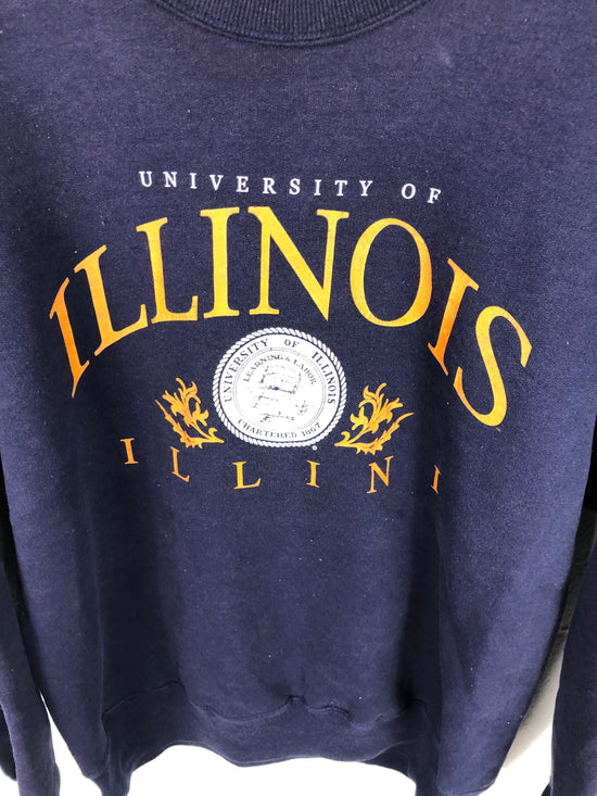 VTG University of Illinois Illini Crest Sweater Sz Med