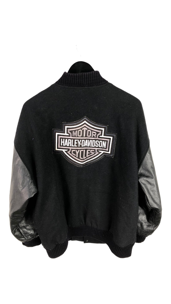 VTG Harley Davidson Wool Leather Jacket Sz XL