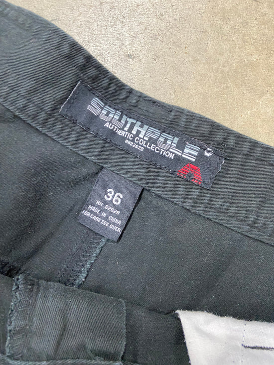 Y2K Southpole Black Cargo Jorts Sz 36