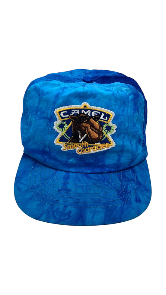 VTG Camel Tye Dye Blue Nylon Snapback