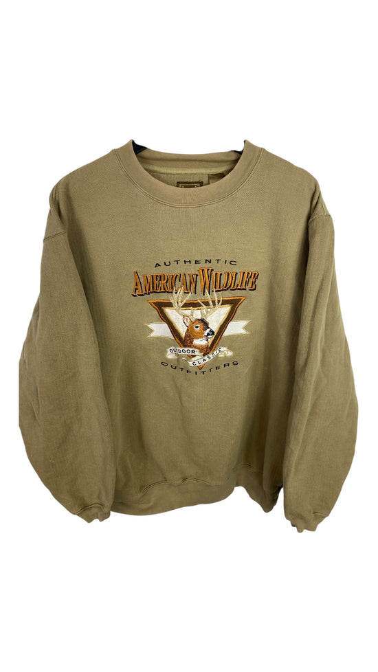 VTG American Wildlife Cadre Athletic Crewneck Sz L