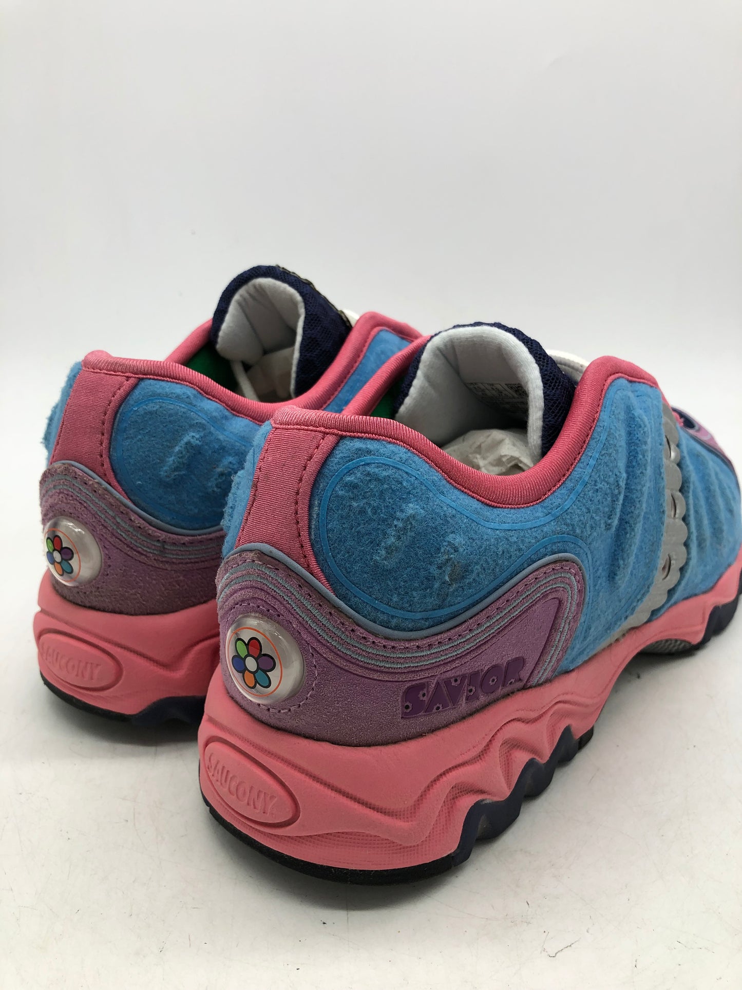 Preowned Saucony Matrix Jae Tips No Shoes In The House Blue Pink Sz 9.5M/11W