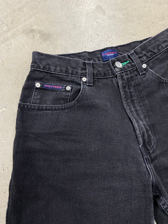 VTG Tommy Hilfiger Black Denim Jorts Sz 30