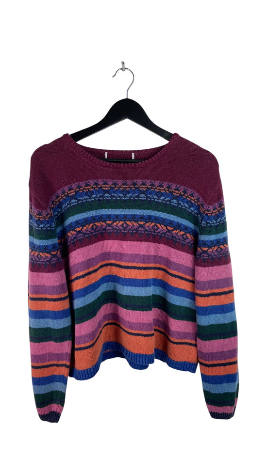 VTG Purple Aztec Knit Sweater Sz S