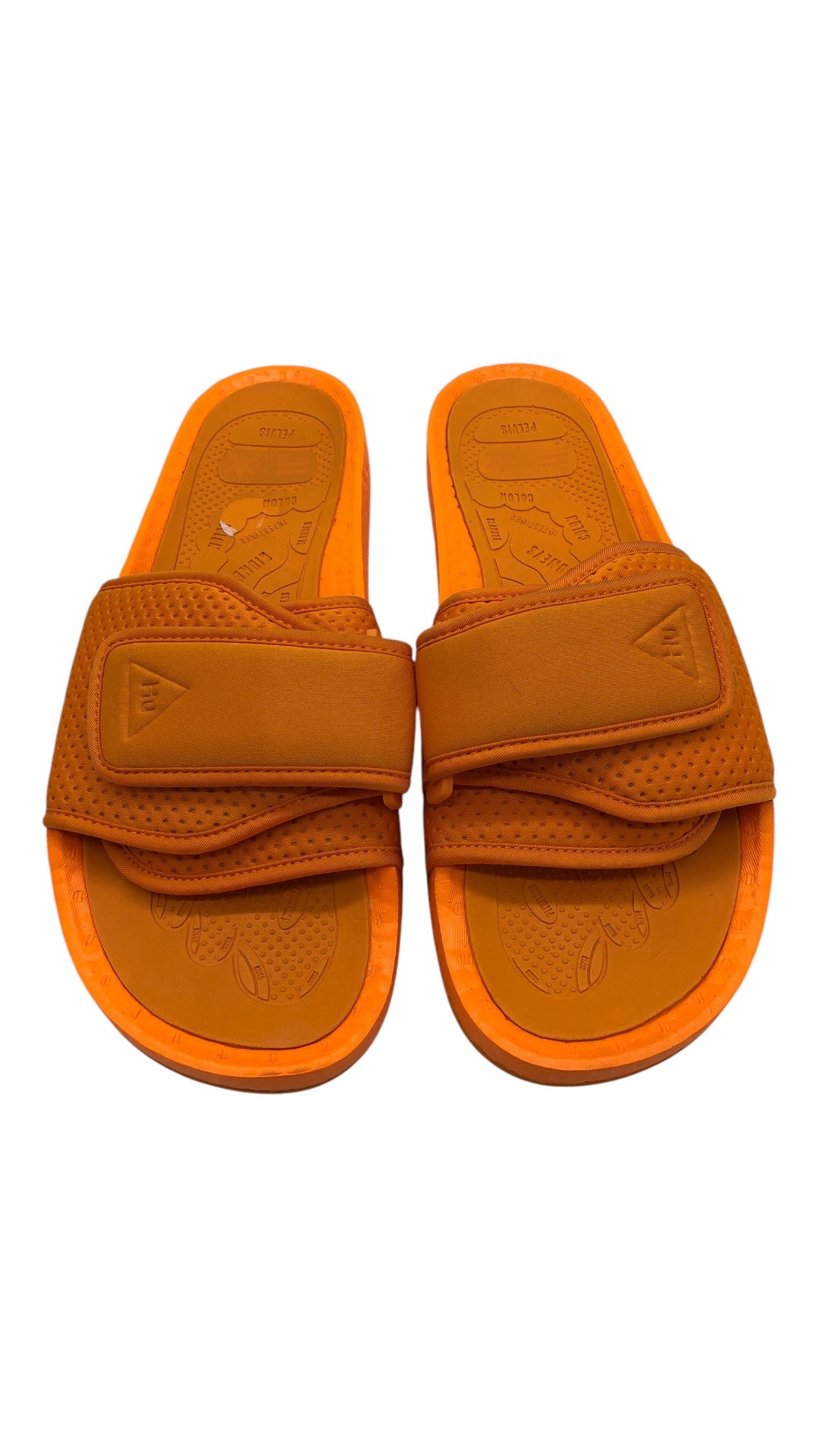 Preowned adidas Boost Slide Pharrell Bright Orange Sz 12M/13.5W