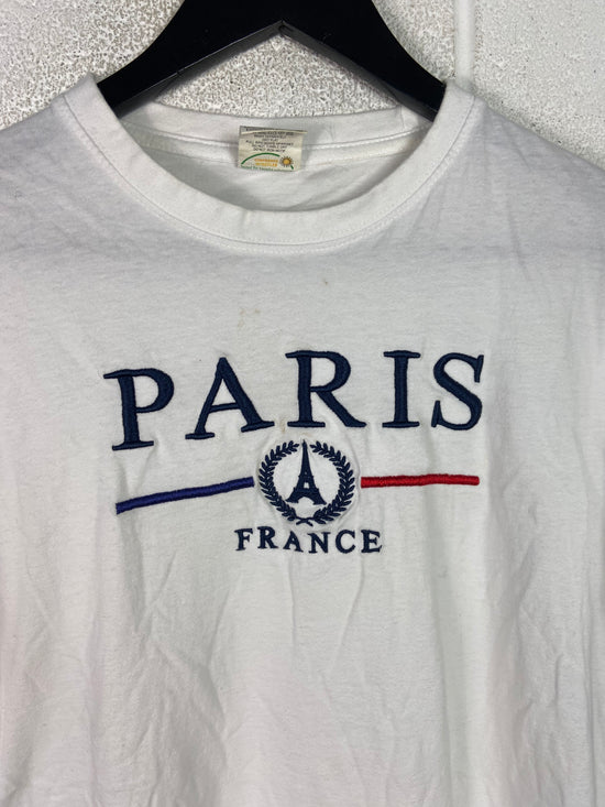 VTG Paris France 80's Embroidered Tee Sz M