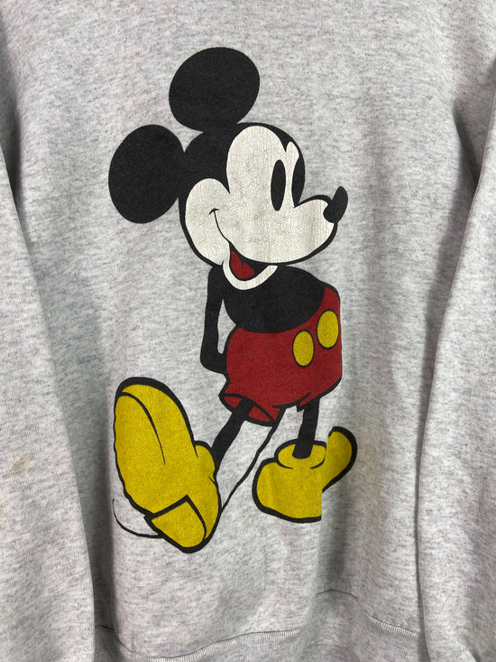 VTG Disney Mickey Mouse Heather Grey Crewneck Sz M