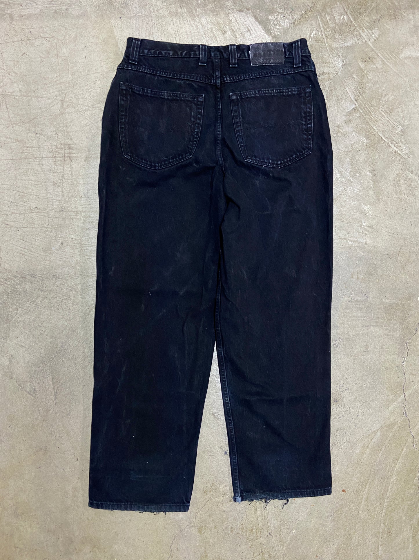 VTG Anchor Blue Baggy Black Denim Jeans Sz 38x32