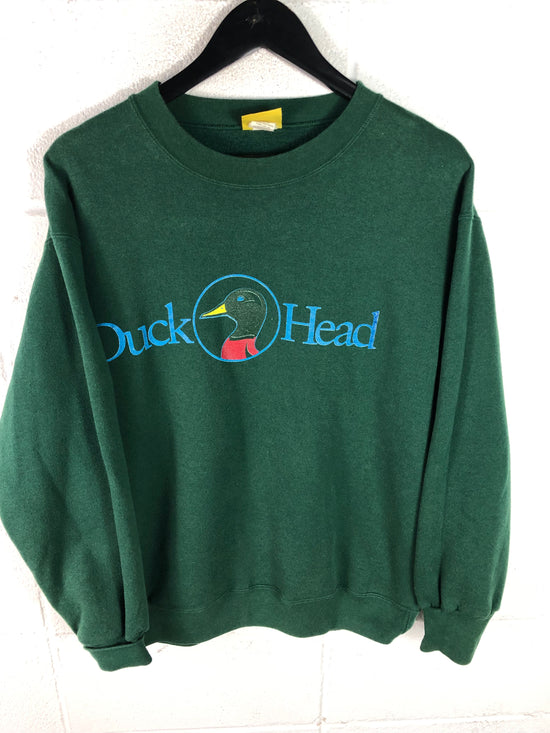 VTG Duck Head Graphic Logo Sweatshirt Sz Large