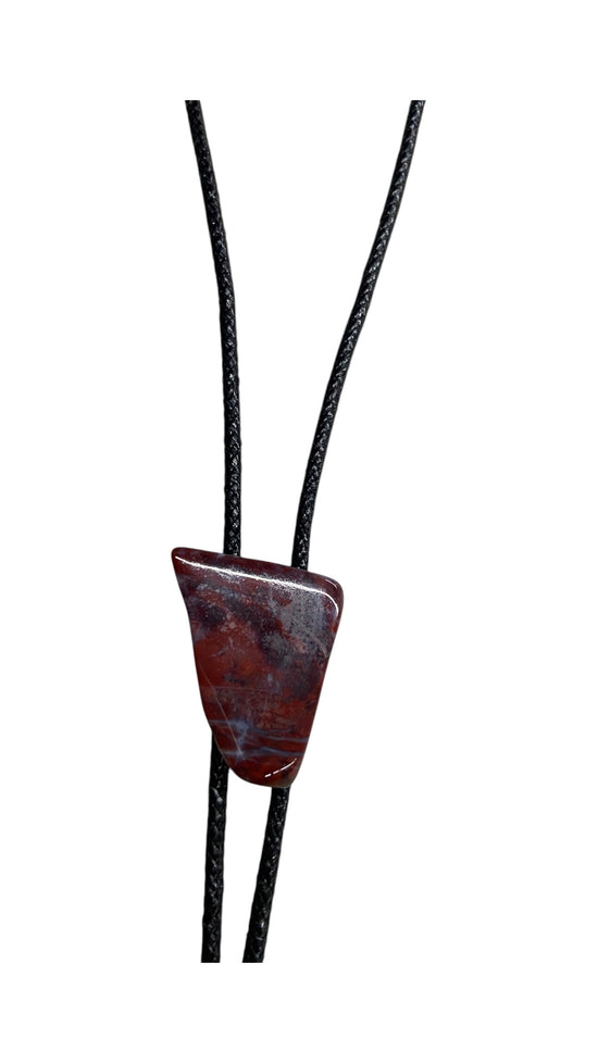 VTG Red Stone Black Bolo Tie