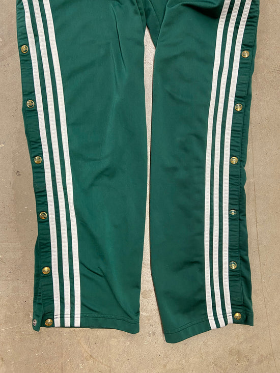 VTG Adidas Pine Green Tear Away 3-Stripe Sweatpants Sz 42