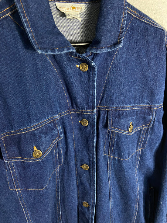 VTG Custom Denim Tiger King Chore Jacket Sz L