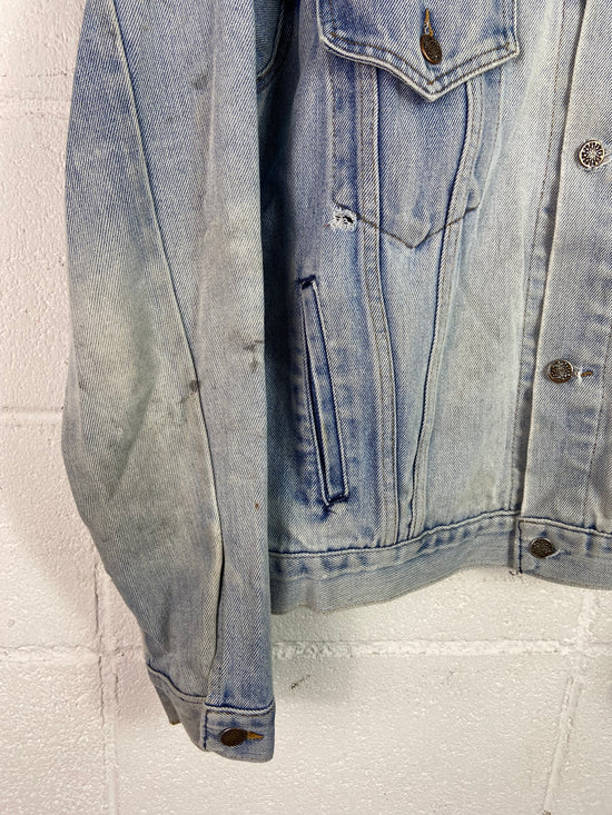 VTG Big Mac Faded Blue Denim Trucker Jacket Sz L