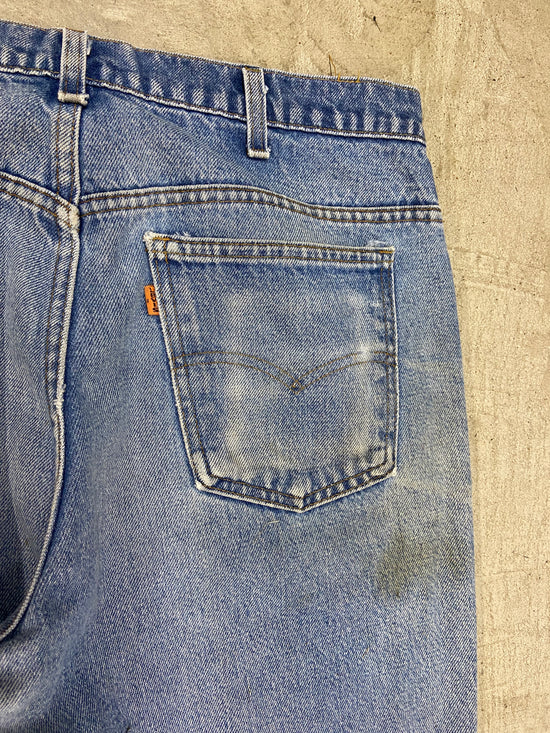 VTG Levi's Straight Leg Orange Tab Blue Denim Jeans Sz 34x30