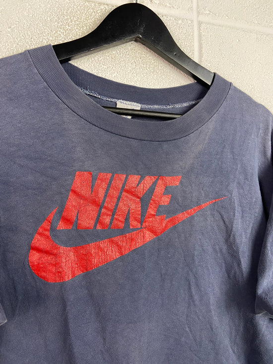 VTG Nike 80's Navy Logo Tee Sz L