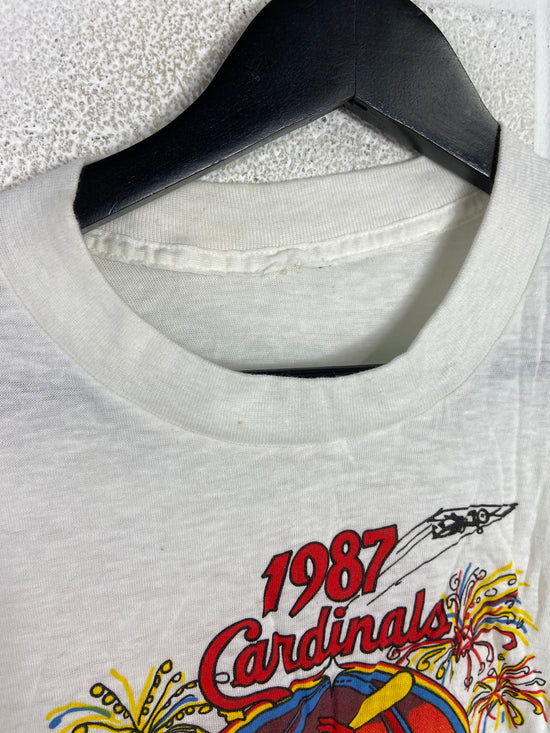 VTG St. Louis Cardinals '87 NL Champs Fireworks Tee Sz L