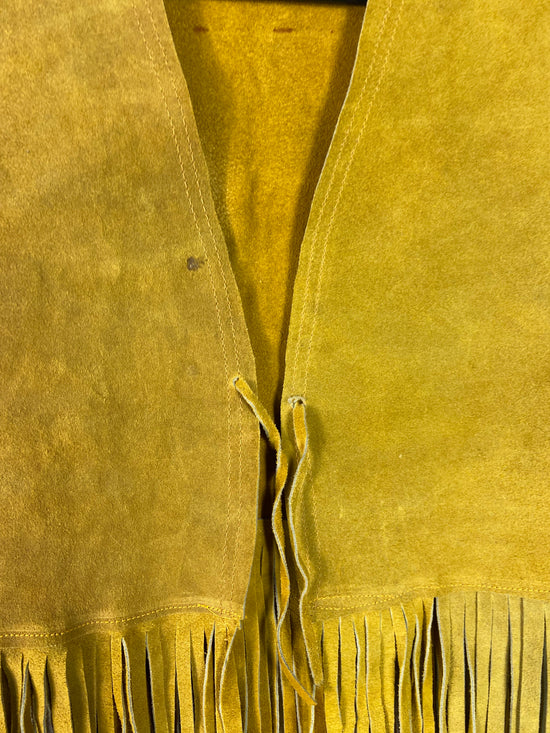 VTG Suede Fringe Vest Sz M