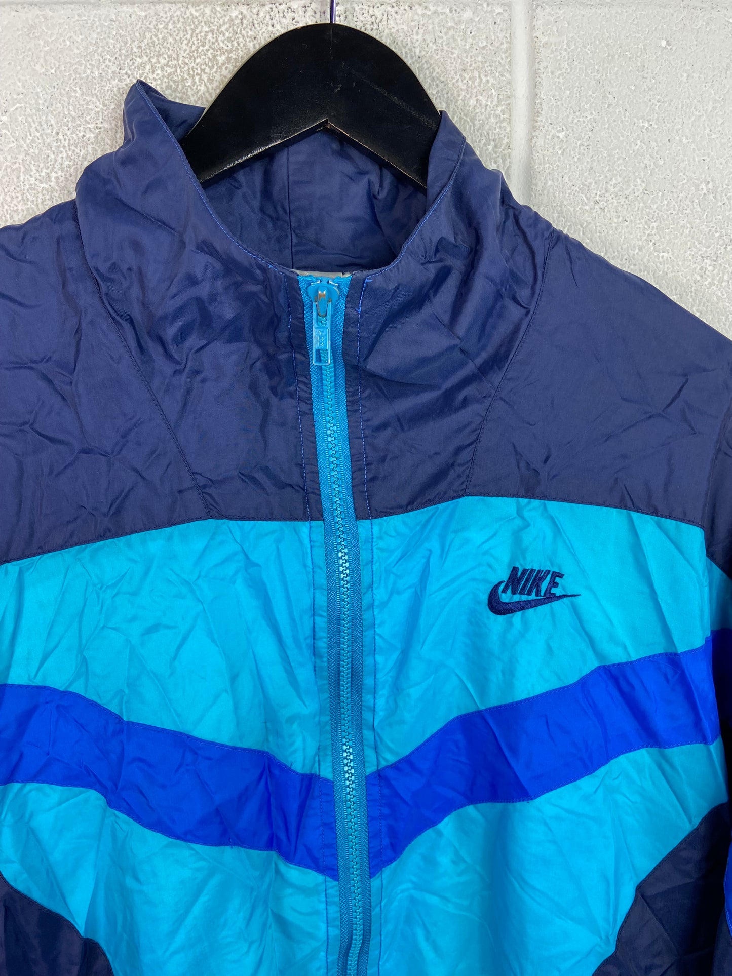 VTG 90s Aqua Nike Blue Windbreaker Jacket Sz L