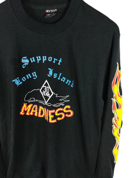 VTG Long Island Madness Flame Graphic L/S Tee Sz Med