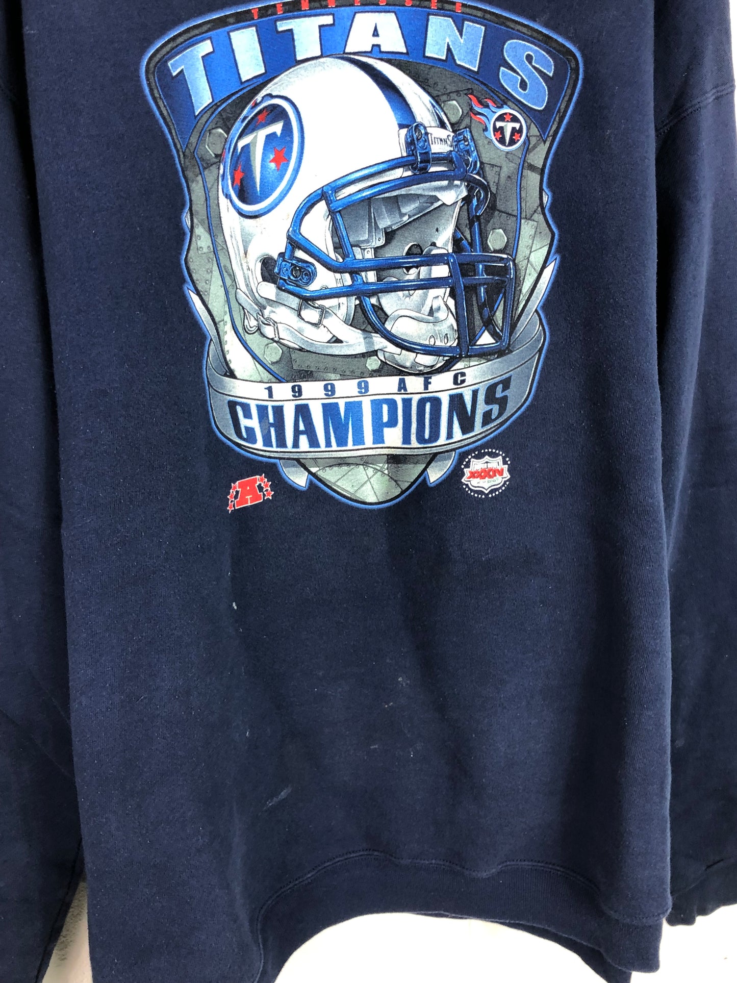 VTG Tennessee Titans Helmet Crest Sweatshirt Sz XXL