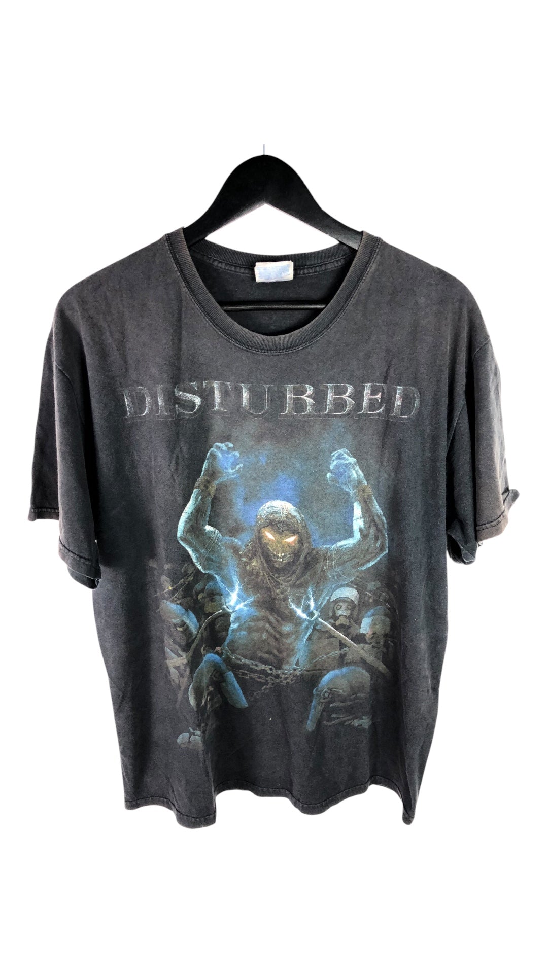 VTG Faded Y2K Disturbed Heavy Metal Band Tee Sz L