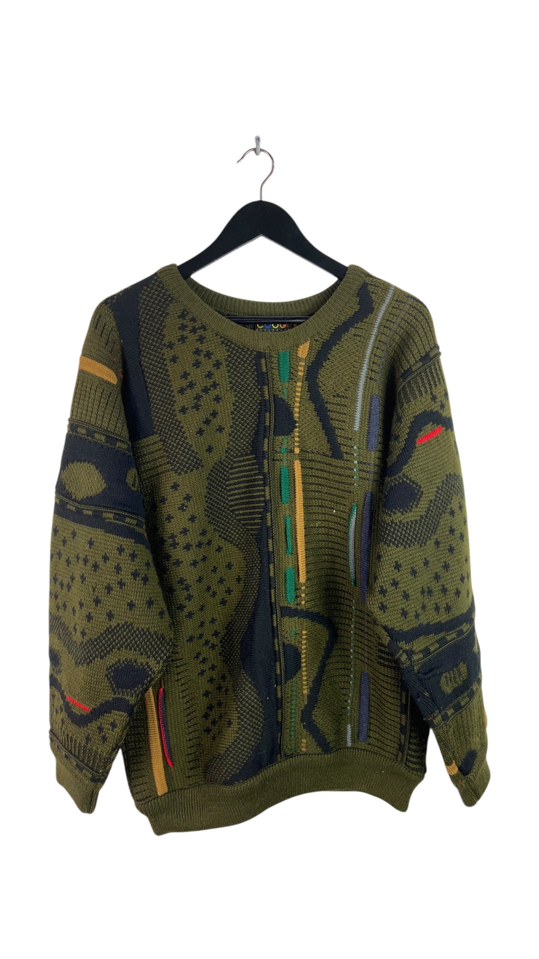 VTG Coogi Army Green Wool Sweater Sz L