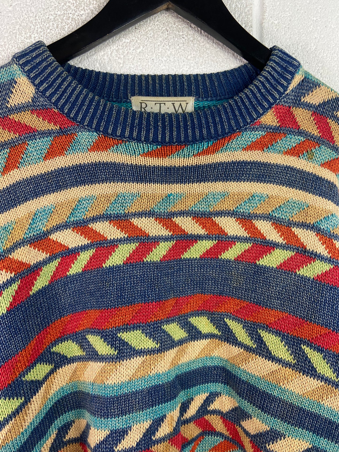 VTG Multicolor Patterned Knit Sweater Sz M/L