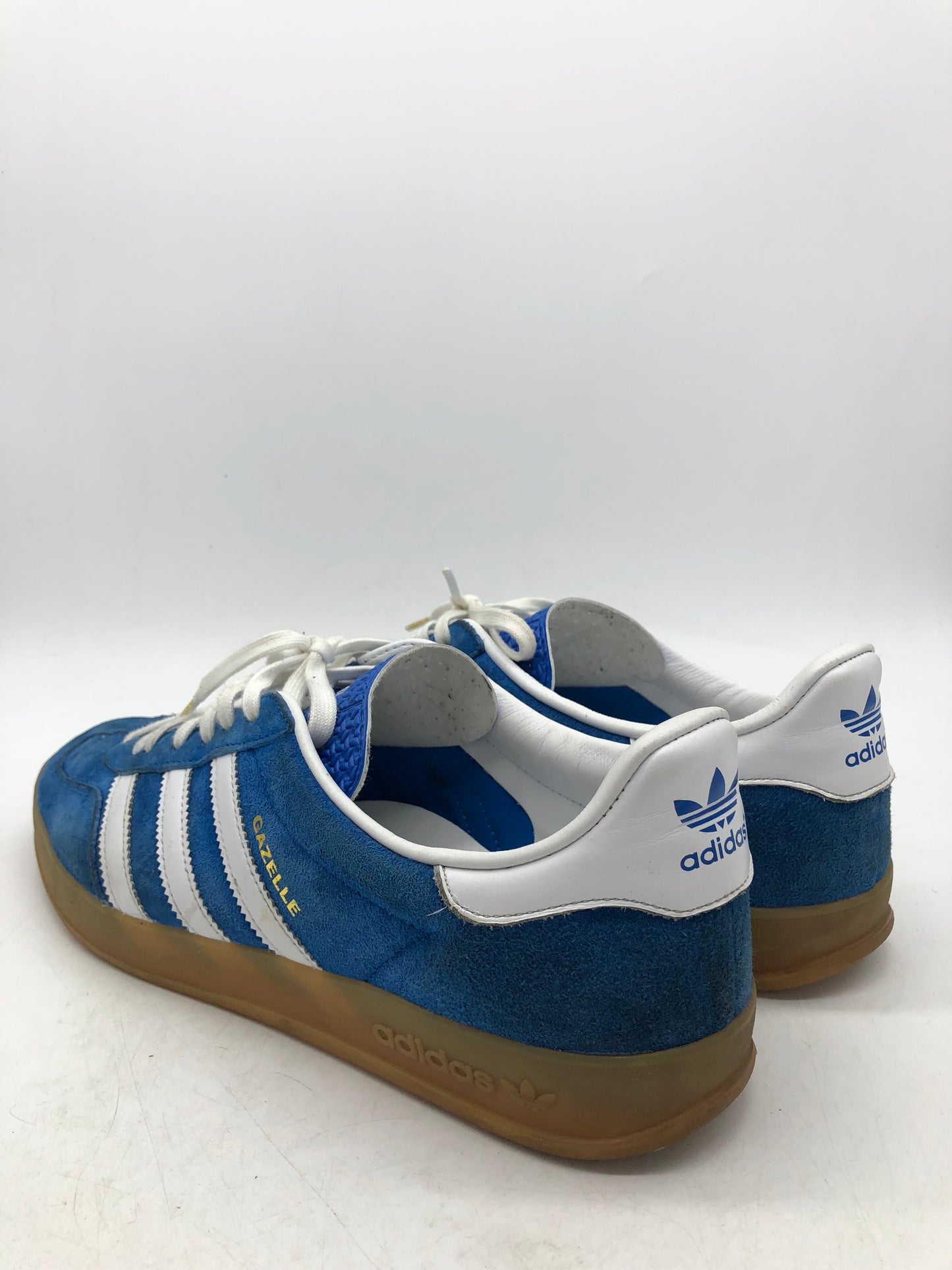 Preowned Adidas Gazelle Indoor Blue Bird Gum Sz 9.5M/11W H06260