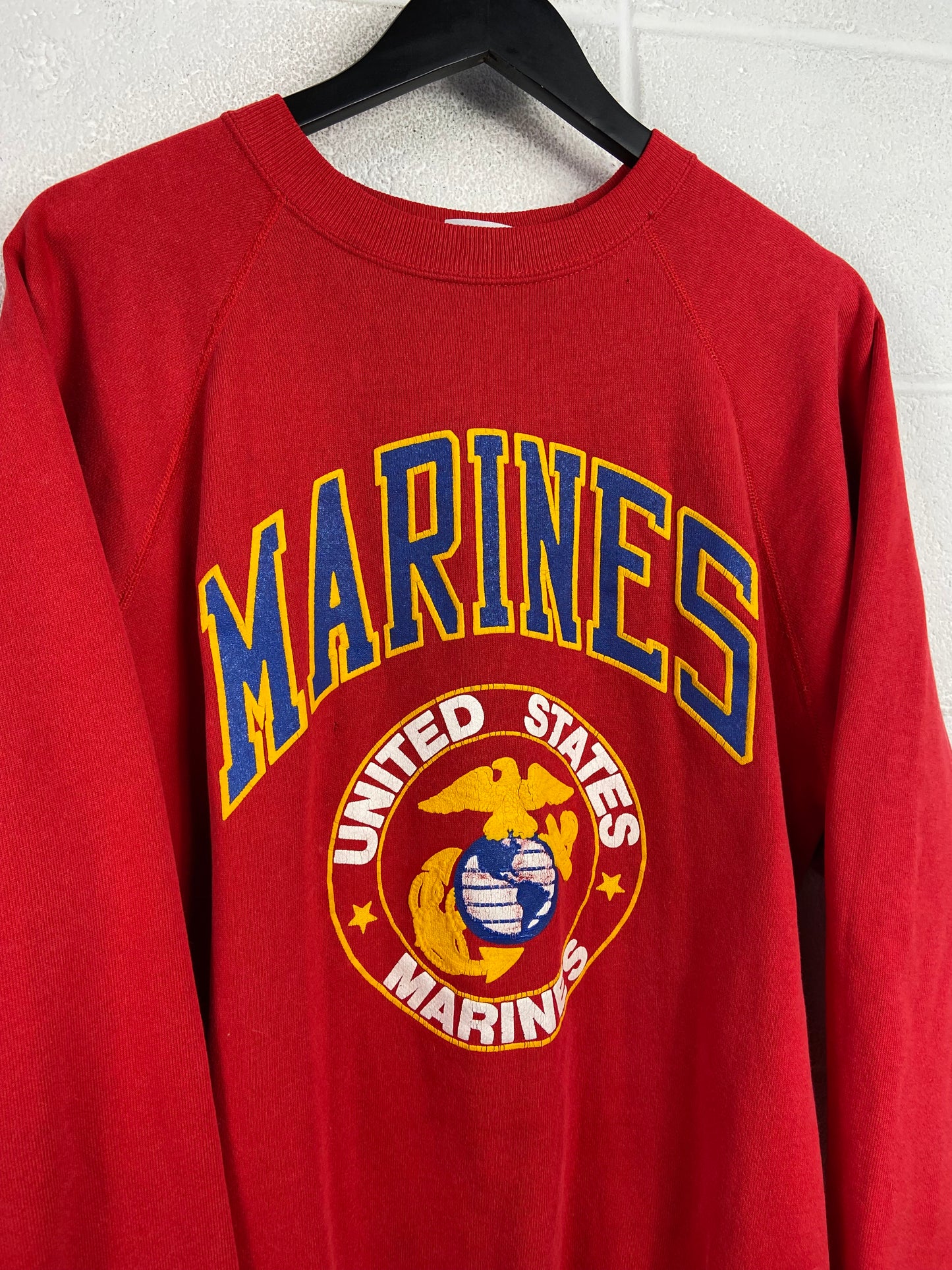 VTG US Marines 80's Red Emblem Crewneck Sz XL