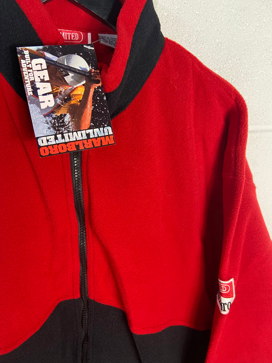 VTG Deadstock Marlboro Unlimited Full Zip Color block Fleece Jacket Sz XXL