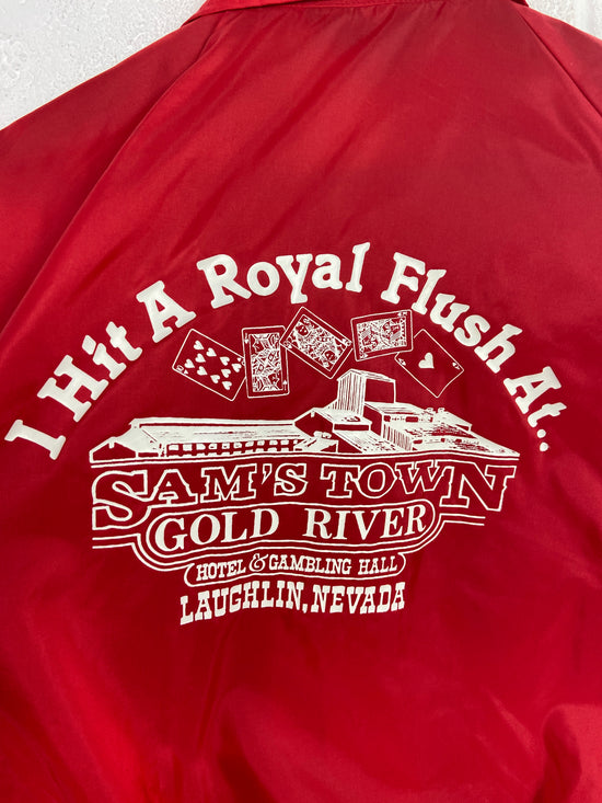 VTG Sams Town Gambling Hall Red 80's Lightweight Jacket Sz L