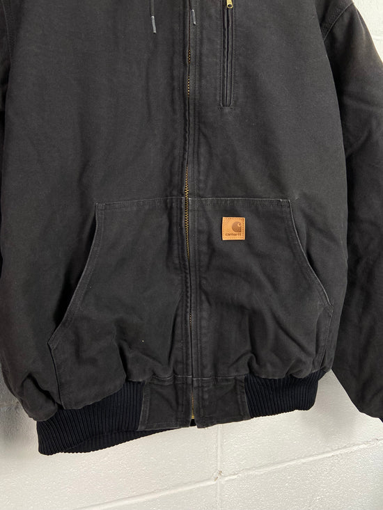 Carhartt Ash Black Hooded Jacket Sz L