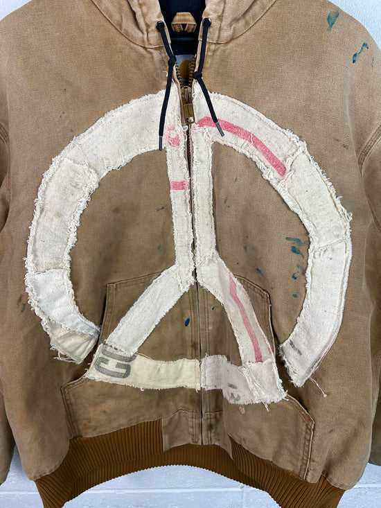 David Turner Carhartt Peace Reworked Splattered Workwear Jacket Sz XL