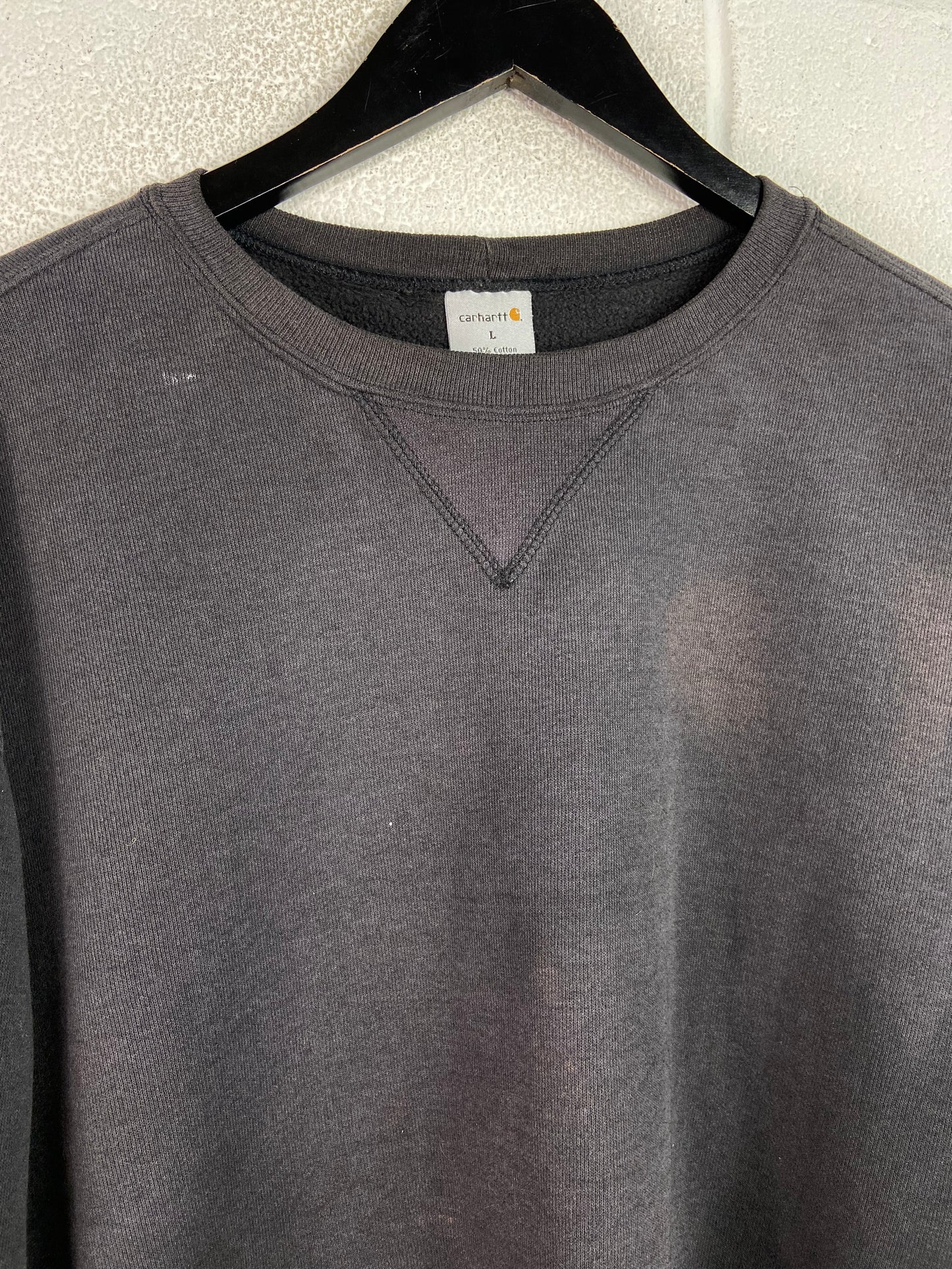 Y2K Carhartt Blank Black Crewneck Sz XL