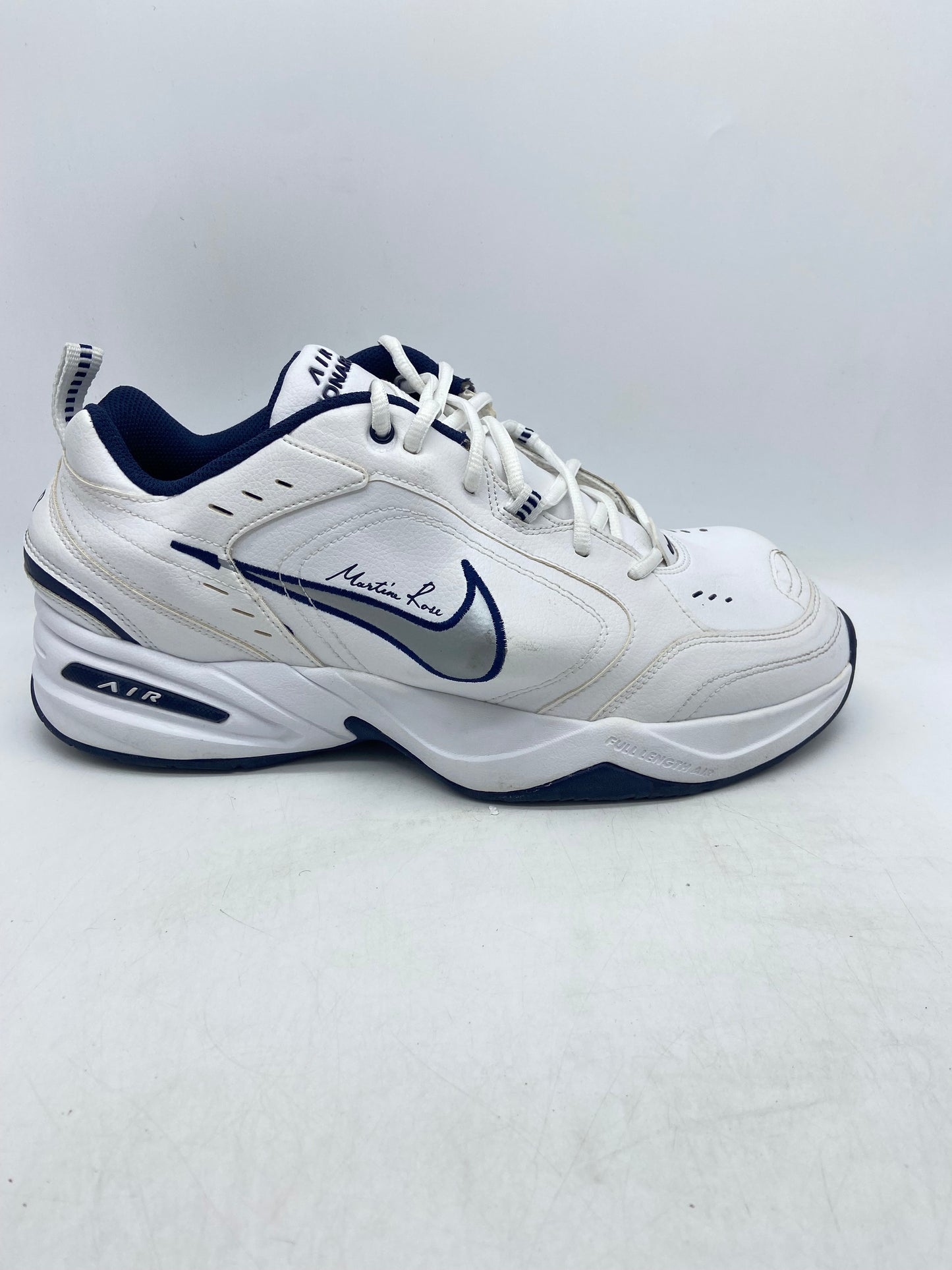 Preowned Martine Rose x Air Monarch IV 'White Navy' Sz 12M/13.5W AT3147-100